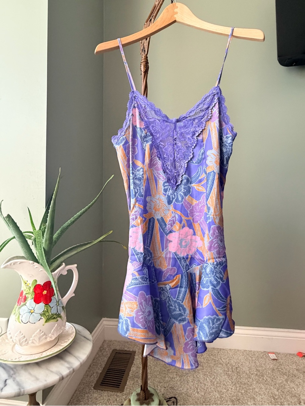 0025 Out From Under Floral Lace Slip Dress XS